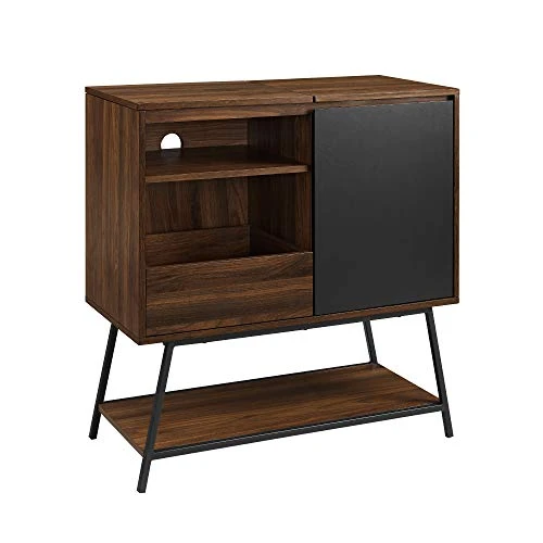 Walker Edison Modern Rectangle Sideboard With Record Player Storage-Entryway Serving Storage Cabinet Doors-Dining Room Console, 30 Inch, Black And Dark Walnut 3 Walker Edison Modern Rectangle Sideboard With Record Player Storage-Entryway Serving Storage Cabinet Doors-Dining Room Console, 30 Inch, Black And Dark Walnut
