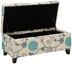 Christopher Knight Home Breanna Fabric Storage Ottoman, White And Blue Floral -Amazon Store 41nwscPSTKL