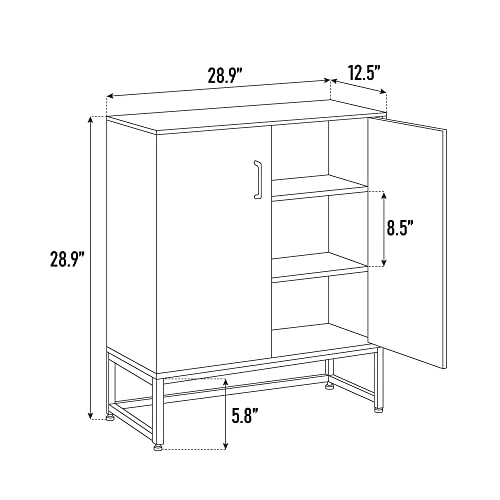 MAISON ARTS Modern Buffet Cabinet With Storage, Sideboard Storage Cabinet With 2 Doors For Living Room, Kitchen, Entryway, Hallway, 28 Inch, White 3 MAISON ARTS Modern Buffet Cabinet With Storage, Sideboard Storage Cabinet With 2 Doors For Living Room, Kitchen, Entryway, Hallway, 28 Inch, White