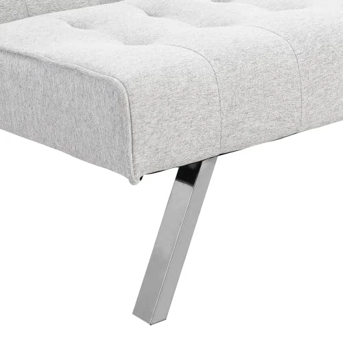 Futon Sofa Bed Convertible Sofa Couch Futon Bed Couch, Adjustable Loveseat Futon Living Room Furniture With Chrome Metal Legs,Home Recliner Reversible Loveseat Folding Daybed Guest Bed (White) 7 Futon Sofa Bed Convertible Sofa Couch Futon Bed Couch, Adjustable Loveseat Futon Living Room Furniture With Chrome Metal Legs,Home Recliner Reversible Loveseat Folding Daybed Guest Bed (White) - Image 5