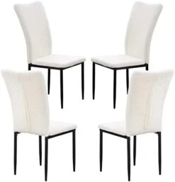 Nopurs Sherpa Dining Chairs Set Of 6 - Modern White Upholstered Boucle Dining Chairs High Back Armless Dining Chair With Black Metal Legs For Kitchen Dining Room Home Office 18 Nopurs Sherpa Dining Chairs Set Of 6 - Modern White Upholstered Boucle Dining Chairs High Back Armless Dining Chair With Black Metal Legs For Kitchen Dining Room Home Office -Amazon Store 41oBJoqK SL. AC