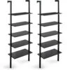 Tangkula 5-Shelf Bookcase, Modern 5-Tier Wood Wall Mounted Ladder Bookshelf With Metal Frame, 72 Inches Tall Industrial Open Ladder Shelf Display Rack Storage Shelves For Home Office (Dark-Brown, 2) 1 Tangkula 5-Shelf Bookcase, Modern 5-Tier Wood Wall Mounted Ladder Bookshelf With Metal Frame, 72 Inches Tall Industrial Open Ladder Shelf Display Rack Storage Shelves For Home Office (Dark-Brown, 2) -Amazon Store 41oE1EuoO0L