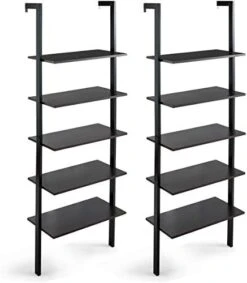 Tangkula 5-Shelf Bookcase, Modern 5-Tier Wood Wall Mounted Ladder Bookshelf With Metal Frame, 72 Inches Tall Industrial Open Ladder Shelf Display Rack Storage Shelves For Home Office (Dark-Brown, 2) 24 Tangkula 5-Shelf Bookcase, Modern 5-Tier Wood Wall Mounted Ladder Bookshelf With Metal Frame, 72 Inches Tall Industrial Open Ladder Shelf Display Rack Storage Shelves For Home Office (Dark-Brown, 2) -Amazon Store 41oE1EuoO0L. AC