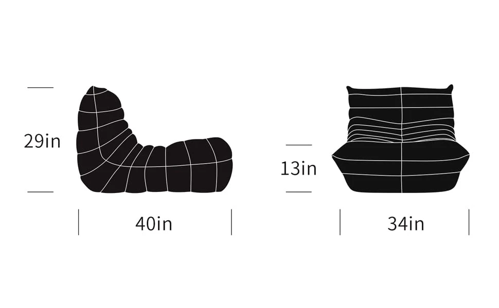 VOMXUF Fireside Chair, Oversized Armless Chair, Soft Microfiber Leather Floor Lounge Chair Lazy Sofa Accent Chair For Living Room Bedroom Salon Office 5 VOMXUF Fireside Chair, Oversized Armless Chair, Soft Microfiber Leather Floor Lounge Chair Lazy Sofa Accent Chair For Living Room Bedroom Salon Office - Image 3