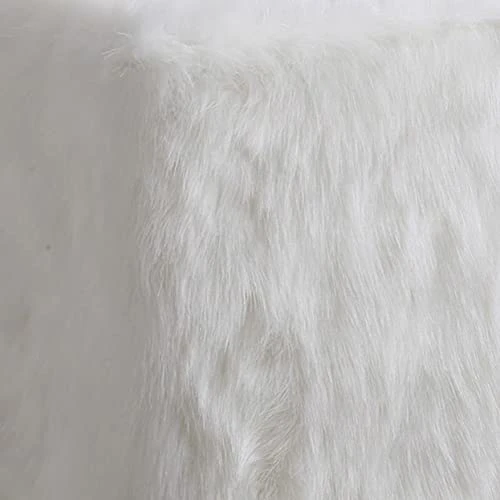 Homepop Home Decor | Faux Fur Pouf Ottoman | Pouf Ottomans For Living Room & Bedroom | Decorative Home Furniture(White) 5 Homepop Home Decor | Faux Fur Pouf Ottoman | Pouf Ottomans For Living Room & Bedroom | Decorative Home Furniture(White) - Image 3