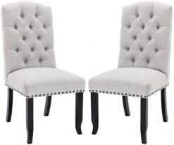 COLAMY Tufted Dining Chairs Set Of 6, Upholstered Parsons Dining Room Chairs, Fabric Kitchen Side Chair With Nailhead Trim And Wood Legs, Beige 22 COLAMY Tufted Dining Chairs Set Of 6, Upholstered Parsons Dining Room Chairs, Fabric Kitchen Side Chair With Nailhead Trim And Wood Legs, Beige -Amazon Store 41oeDZFpKL. AC