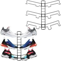 MDesign Modern Metal Shoe Organizer Display & Storage Shelf Rack - Adjustable Shelves Hang & Store Kicks, Running, Basketball, Tennis Shoes - 3 Tier, Each Wall Mount Unit Holds 6 Shoes, 2 Pack, Satin 15 MDesign Modern Metal Shoe Organizer Display & Storage Shelf Rack - Adjustable Shelves Hang & Store Kicks, Running, Basketball, Tennis Shoes - 3 Tier, Each Wall Mount Unit Holds 6 Shoes, 2 Pack, Satin -Amazon Store 41oi42figDS. AC