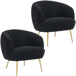 DUOMAY Modern Accent Chair With Ottoman, Sherpa Upholstered Barrel Chair With Footrest, Comfy Lounge Chair Single Sofa Armchair Club Chair For Living Room Bedroom Office, White 25 DUOMAY Modern Accent Chair With Ottoman, Sherpa Upholstered Barrel Chair With Footrest, Comfy Lounge Chair Single Sofa Armchair Club Chair For Living Room Bedroom Office, White -Amazon Store 41ojaaE6WjL. AC