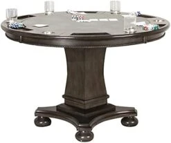 Sunset Trading Vegas Dining And Poker Table, 2 In 1 Game, Gray/Black/Off-white -Amazon Store 41olJJSAguS. AC