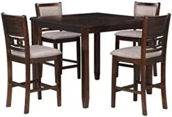 New Classic Furniture Gia 5-Piece Dining Table With Four Chairs, 42" Counter Set, Cherry -Amazon Store 41ouFIiPML. AC