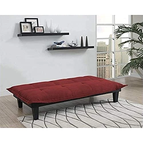 JAHH Convertible Futon Couch Bed With Microfiber Upholstery And Wood Legs, Red 5 JAHH Convertible Futon Couch Bed With Microfiber Upholstery And Wood Legs, Red - Image 3