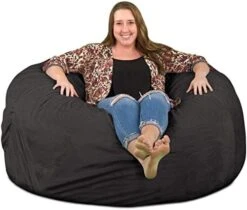 ULTIMATE SACK 5000 (5 Ft.) Bean Bag Chair: Giant Foam-Filled Furniture - Machine Washable Covers, Durable Inner Liner, 100% Virgin Foam. Comfy Bean Bag Chair. (Pink, Fur) -Amazon Store 41p oFH72WL. AC