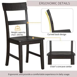 CITYLIGHT 7 Piece Dining Table Set Extendable Table With 18” Leaf And 6 Chairs, Wood Rectangular Dining Room Set, Retro Industrial Style Kitchen Dining Table Set For 6~8 People (Espresso) -Amazon Store 41p0nv6YmuL