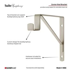 ClosetMaid SuiteSymphony Closet Bracket For Center Rod, And Shelf Support, Add On Accessory, Satin Nickel -Amazon Store 41p44cMgHAL