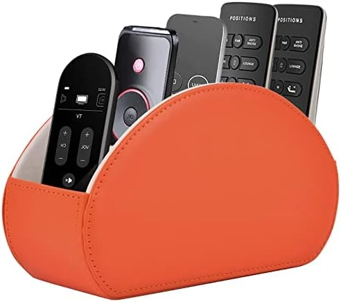 Leather Remote Control Holder With 5 Compartments TV Remote Caddy Storage Box/Tray,Desktop Organizer Store Controller,Glasses,Brush,Media Player,Pen,Space Saver For Bedside Table/Office Desk(Black) 10 Leather Remote Control Holder With 5 Compartments TV Remote Caddy Storage Box/Tray,Desktop Organizer Store Controller,Glasses,Brush,Media Player,Pen,Space Saver For Bedside Table/Office Desk(Black) - Image 8
