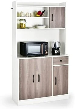 Giantex Buffet Hutch Cabinet, Kitchen Hutch Sideboard, Buffet Pantry On Island, Wood Kitchenware Server With Drawer, Shelf And Storage Cabinet (Black & Natural) 15 Giantex Buffet Hutch Cabinet, Kitchen Hutch Sideboard, Buffet Pantry On Island, Wood Kitchenware Server With Drawer, Shelf And Storage Cabinet (Black & Natural) -Amazon Store 41p67JLt FL. AC