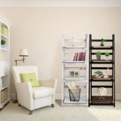 GENERIC 4-Tier Wooden Ladder Shelf - Foldable Bookcase Storage Rack - Foldable Wooden Ladder-Plant Shelf (Grey) -Amazon Store 41p6qaynoML