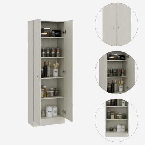 Aybihous3 Five Shelves, Double Door Cabinet -Pearl 6 Aybihous3 Five Shelves, Double Door Cabinet -Pearl - Image 4