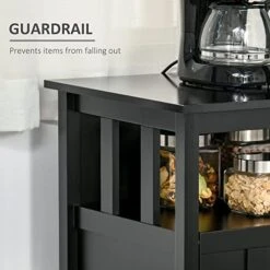 HOMCOM Sideboard Buffet Cabinet, Kitchen Cabinet, Coffee Bar Cabinet With 2 Doors And Adjustable Shelves For Entryway Living Room, Black -Amazon Store 41p8frq3oTL