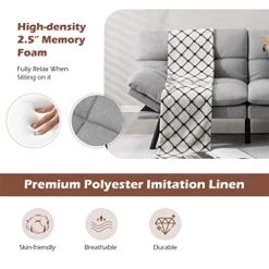TBGFPO Convertible Futon Sofa Bed Memory Foam Couch Sleeper W/Adjustable Armrest Grey -Amazon Store 41p9uHkjGTL 6