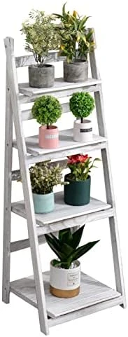 Babion Ladder Shelf, 4-Tier Ladder Bookshelf, White Bookcase With Shelves, Storage Rack Plant Stand For Home, Bedroom, Bathroom,Office, 16 X 14 X 46 Inch, Industrial Style, Wood Frame 7 Babion Ladder Shelf, 4-Tier Ladder Bookshelf, White Bookcase With Shelves, Storage Rack Plant Stand For Home, Bedroom, Bathroom,Office, 16 X 14 X 46 Inch, Industrial Style, Wood Frame - Image 5
