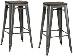 DHP Fusion Metal Wood Seat, Silver, Set Of 2, Dining Chair 22 DHP Fusion Metal Wood Seat, Silver, Set Of 2, Dining Chair -Amazon Store 41pGNMD7M7L. AC