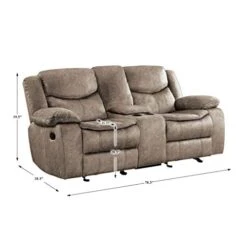 Homelegance 79" Manual Reclining Loveseat, Brown -Amazon Store 41pGaKEey5L
