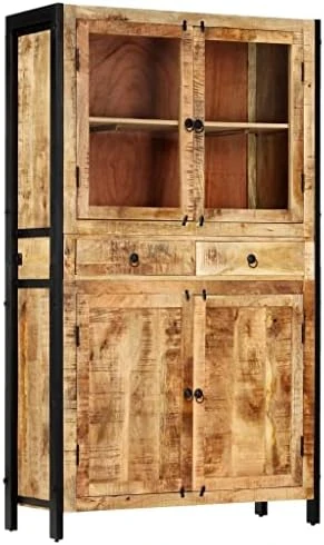 SKM Highboard 39.4"x15.7"x68.9" Solid Mango Wood 9 SKM Highboard 39.4"x15.7"x68.9" Solid Mango Wood - Image 7