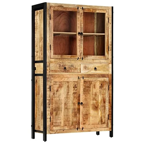 SKM Highboard 39.4"x15.7"x68.9" Solid Mango Wood 3 SKM Highboard 39.4"x15.7"x68.9" Solid Mango Wood