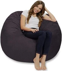 Chill Sack Bean Bag Chair: Giant 4' Memory Foam Furniture Bean Bag - Big Sofa With Soft Micro Fiber Cover - Charcoal -Amazon Store 41pK7OBs8ML. AC
