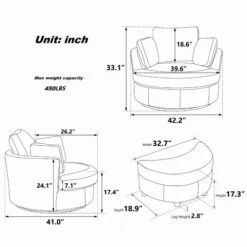 GoDoco 42" W Swivel Accent Barrel Chair Set Lounge Club Big Round Sofa With 4 Pillows And Storage Ottoman For Living Room And Bedroom (Black + Chenille) 21 GoDoco 42" W Swivel Accent Barrel Chair Set Lounge Club Big Round Sofa With 4 Pillows And Storage Ottoman For Living Room And Bedroom (Black + Chenille) -Amazon Store 41pSvqNalpL