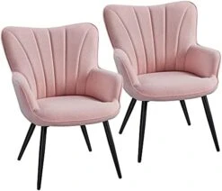 Yaheetech 2PCS Dining Chair Armrest Fabric Armchair Restaurant Chairs Hotel Reception Chairs Leisure Chair Sofa Side Chair Kitchen Dining Room Furniture Set Of 2 Gray -Amazon Store 41pYvmWTldS. AC