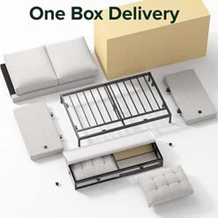 ZINUS Thompson Loveseat / Tufted Cushions / Green Tea Infused Foam Cushions / Tool-Free, Easy Assembly, Light Grey -Amazon Store 41pbOw5CeEL