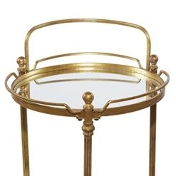Deco 79 Metal Round Bar Cart With Wheels And Handle, 19" X 18" X 31", Brass 10 Deco 79 Metal Round Bar Cart With Wheels And Handle, 19" X 18" X 31", Brass -Amazon Store 41pc45Teb1L