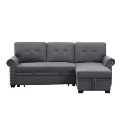 Alexent 3-Seat Modern Fabric Sleeper Sectional Sofa Bed With Pull-Out Bed With Storage Chaise Lounge In Dark Gray Color For Space Saving On Apartment, Living Room, Home Office, Guest Room 14 Alexent 3-Seat Modern Fabric Sleeper Sectional Sofa Bed With Pull-Out Bed With Storage Chaise Lounge In Dark Gray Color For Space Saving On Apartment, Living Room, Home Office, Guest Room -Amazon Store 41piAkzhIRL