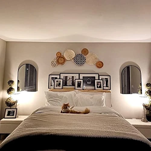 Arched Wall Mirror 20x30 Inch, Black Arched Bathroom Mirror, Vanity Decor Arched Mirror With Metal Frame, Arched Mirror For Entryway, Living Room, Bedroom, Salon -Black Curved Arch Mirror 4 Arched Wall Mirror 20x30 Inch, Black Arched Bathroom Mirror, Vanity Decor Arched Mirror With Metal Frame, Arched Mirror For Entryway, Living Room, Bedroom, Salon -Black Curved Arch Mirror - Image 2