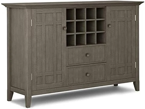 SIMPLIHOME Bedford SOLID WOOD 54 Inch Wide Rustic Sideboard Buffet And Winerack In White With Storage, 2 Drawers And 2 Shelves, For The Living Room, Rustic 11 SIMPLIHOME Bedford SOLID WOOD 54 Inch Wide Rustic Sideboard Buffet And Winerack In White With Storage, 2 Drawers And 2 Shelves, For The Living Room, Rustic - Image 9