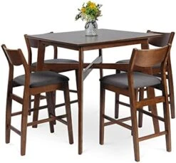 Koreyosh Wood Counter Height Dining Table 36 Inches Height Farmhouse Square Bar Table Small Kitchen Table For 4 People For Dining Room, Kitchen, Bar, Pub, Bistro Walnut/Brown 18 Koreyosh Wood Counter Height Dining Table 36 Inches Height Farmhouse Square Bar Table Small Kitchen Table For 4 People For Dining Room, Kitchen, Bar, Pub, Bistro Walnut/Brown -Amazon Store 41q3LE4XU7L. AC