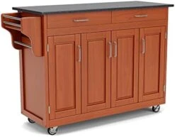 Home Styles Mobile Create-a-Cart Black Finish Four Door Cabinet Kitchen Cart With Stainless Steel Top, Adjustable Shelving -Amazon Store 41q9Ip39P9L. AC