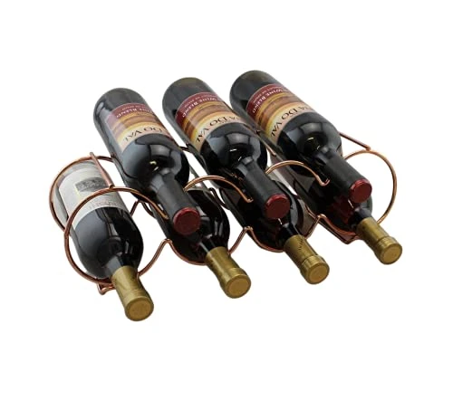 Dependable Industries Inc. Essentials Rose Gold Stackable Table Top Wine Rack - Holds Up To 7 Bottles And Keeps Wine Horizontal To Prevent Oxidation - Perfect For Wine Enthusiasts And Home Decor 3 Dependable Industries Inc. Essentials Rose Gold Stackable Table Top Wine Rack - Holds Up To 7 Bottles And Keeps Wine Horizontal To Prevent Oxidation - Perfect For Wine Enthusiasts And Home Decor