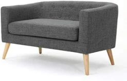 GDFStudio Christopher Knight Home Bridie Mid-Century Modern Loveseat, Muted Blue Fabric -Amazon Store 41qGJuH3WFL. AC