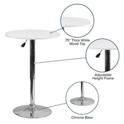 EMMA + OLIVER 23.75" Round 26.25" - 35.75 Adjustable Height White Wood Table 7 EMMA + OLIVER 23.75" Round 26.25" - 35.75 Adjustable Height White Wood Table -Amazon Store 41qHW4PRLHL