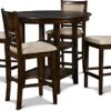 New Classic Furniture Gia 5-Piece Round Counter Height Set With 1 Dining Table And 4 Chairs, 42.25", Cherry -Amazon Store 41qIPjKts3L