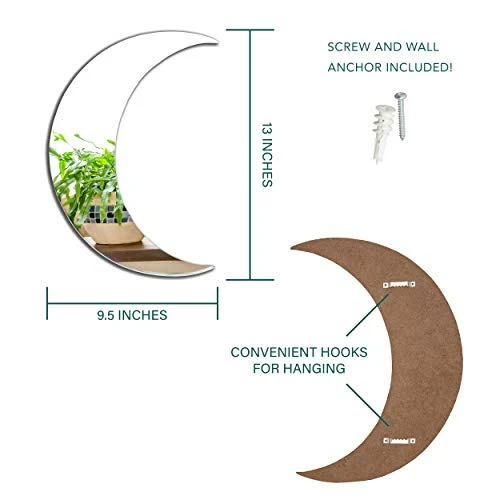 Lunar Sol - Crescent Moon Mirror %100 Real Glass Moon Decor - Chic And Celestial Boho Room Decor For Bedroom Aesthetic, Home Or Apartment - Cute Mirrors - Urban Room Decor 9 Lunar Sol - Crescent Moon Mirror %100 Real Glass Moon Decor - Chic And Celestial Boho Room Decor For Bedroom Aesthetic, Home Or Apartment - Cute Mirrors - Urban Room Decor - Image 7