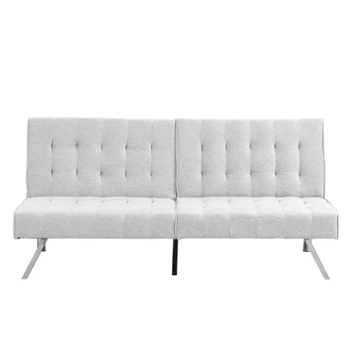 Futon Sofa Bed Convertible Sofa Couch Futon Bed Couch, Adjustable Loveseat Futon Living Room Furniture With Chrome Metal Legs,Home Recliner Reversible Loveseat Folding Daybed Guest Bed (White) 8 Futon Sofa Bed Convertible Sofa Couch Futon Bed Couch, Adjustable Loveseat Futon Living Room Furniture With Chrome Metal Legs,Home Recliner Reversible Loveseat Folding Daybed Guest Bed (White) - Image 6