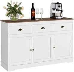 Keyluv White Buffet Cabinet Storage Kitchen Cabinet Sideboard Farmhouse Buffet Server Bar Wine Cabinet With 3 Drawers & 3 Doors Adjustable Shelves Console Table For Dining Living Room Cupboard 18 Keyluv White Buffet Cabinet Storage Kitchen Cabinet Sideboard Farmhouse Buffet Server Bar Wine Cabinet With 3 Drawers & 3 Doors Adjustable Shelves Console Table For Dining Living Room Cupboard -Amazon Store 41qtxovzY7L. AC 1