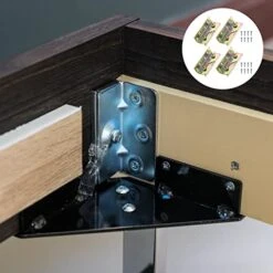 DOITOOL Bed Rails Heavy Duty Bed Frame 4 Pcs Bed Rail Brackets Iron Bed Frame Heavy Duty Hook Plate Wooden Bed Fittings With Screws For Connecting Wood Bed Heavy Duty Bed Frames Toddler Bed Rail -Amazon Store 41qx09QWTML