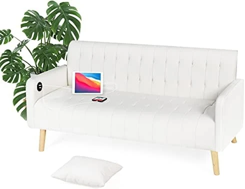 TYBOATLE Modern Living Room Sectional Sofa Sets 2 Piece, 65” W Tufted Mid-Century Loveseat Couch W/ 2 USB Charging Ports And Comfy Accent Arm Chairs For Small Space, Apartment, Office (Dark Grey) 14 TYBOATLE Modern Living Room Sectional Sofa Sets 2 Piece, 65” W Tufted Mid-Century Loveseat Couch W/ 2 USB Charging Ports And Comfy Accent Arm Chairs For Small Space, Apartment, Office (Dark Grey) - Image 12