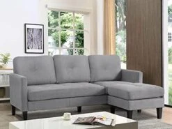 LETATA Convertible Sectional Sofa Couch With Chaise, Gray L Shaped Couch Sofa Set With Reversible Ottoman, Modern Small Sectional Couches For Living Room,Apartment,Small Spaces (Light Grey) -Amazon Store 41r0ZNr3QjL. AC