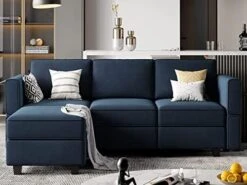 Belffin Modular Sectional Sofa With Reversible Chaise L Shaped Couch With Ottoman Modular Sofa Couch With Storage Blue -Amazon Store 41r180zHz9L. AC
